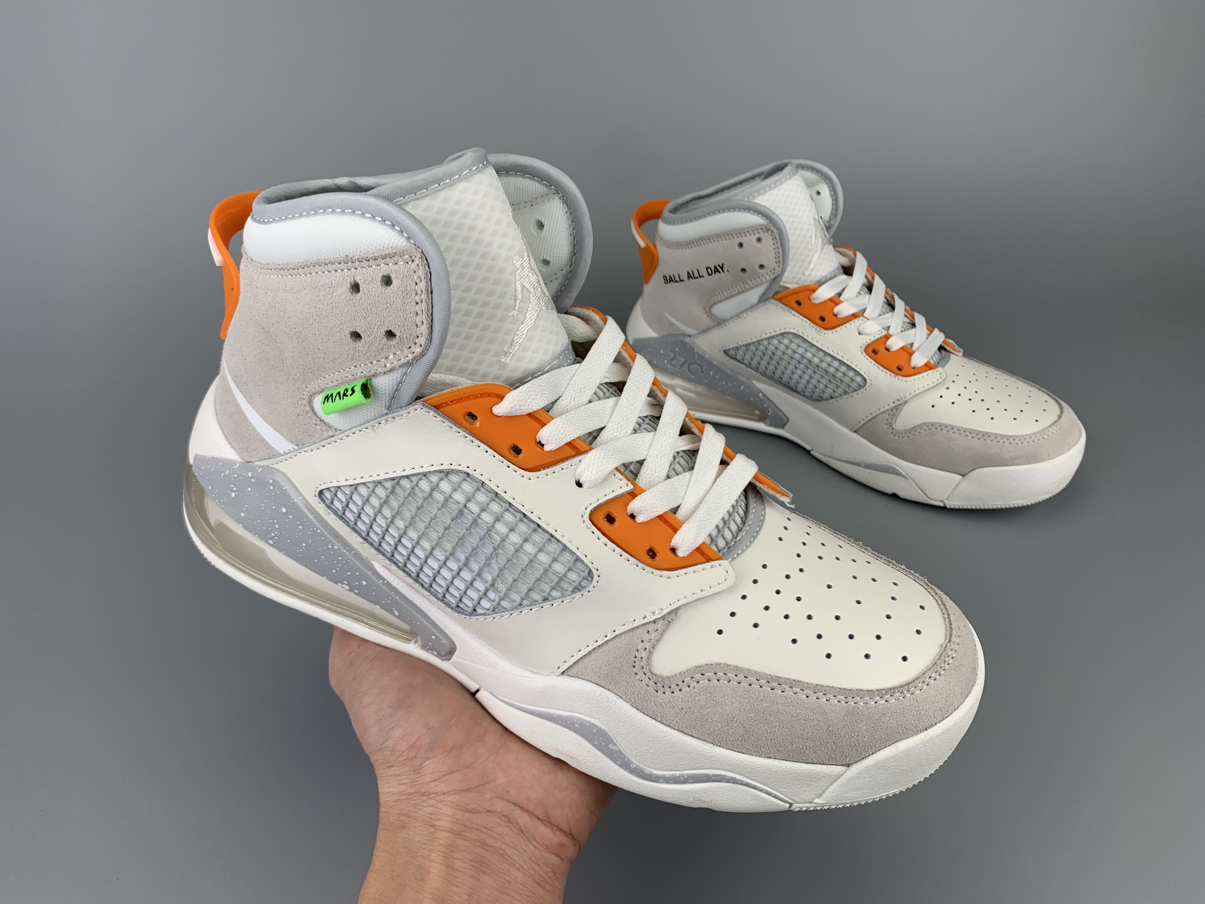 New Men Jordan Mars 270 White Grey Orange Shoes